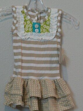 Persnickety Tan Stripe Lou Lou Dress